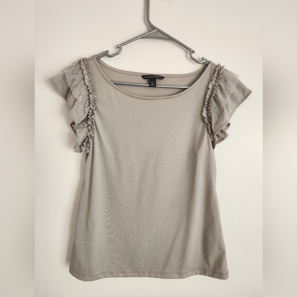 Banana Republic Ruffle Sleeve Blouse - Cream